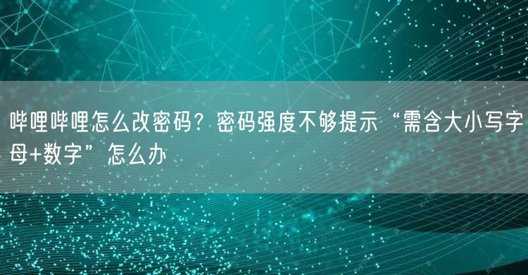 哔哩哔哩怎么改密码？密码强度不够提示“需含大小写字母+数字”怎么办