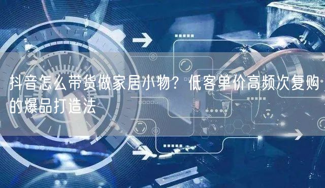 抖音怎么带货做家居小物？低客单价高频次复购的爆品打造法
