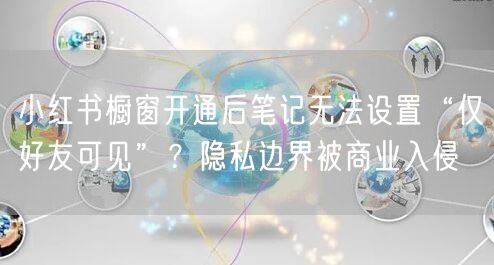 小红书橱窗开通后笔记无法设置“仅好友可见”？隐私边界被商业入侵